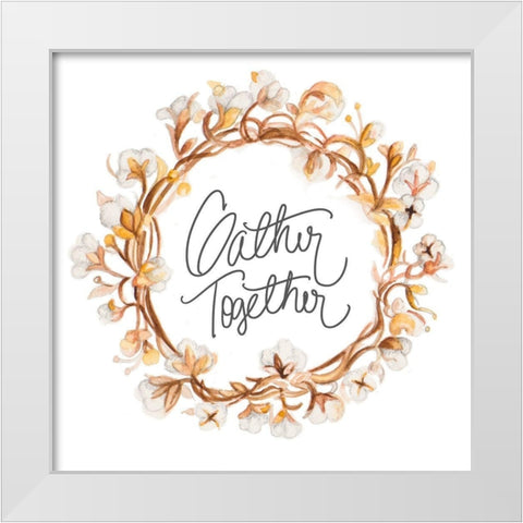 Gather Together White Modern Wood Framed Art Print by Gaynor, Janice