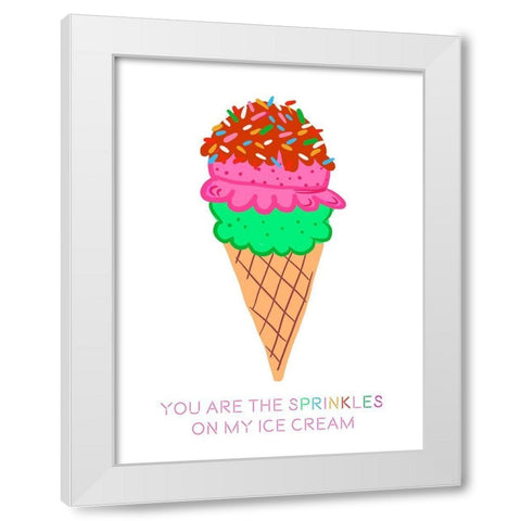 Sprinkles White Modern Wood Framed Art Print by Del Sol, Ani