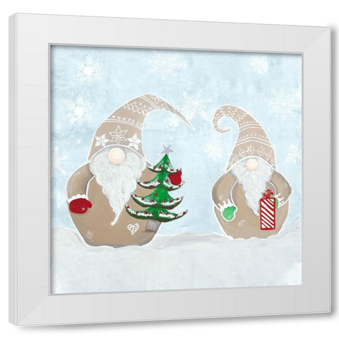 Jolly Gnomes III White Modern Wood Framed Art Print by Ritter, Gina
