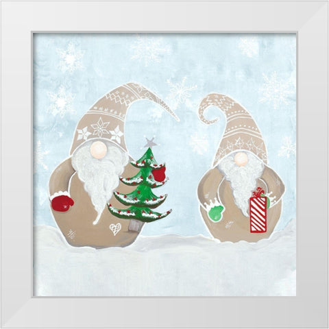 Jolly Gnomes III White Modern Wood Framed Art Print by Ritter, Gina