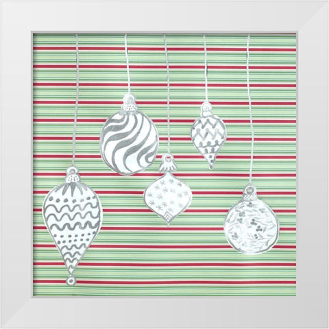 White Ornaments White Modern Wood Framed Art Print by Ritter, Gina