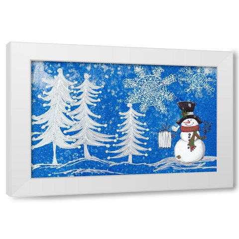 Snowmans Christmas White Modern Wood Framed Art Print by Ritter, Gina