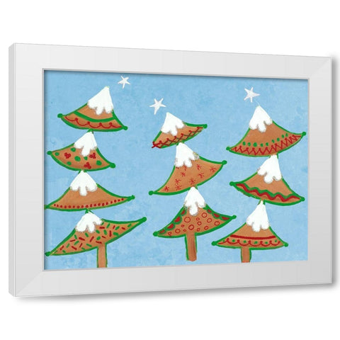 Gingerbread Christmas Craze White Modern Wood Framed Art Print by Ritter, Gina