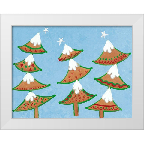 Gingerbread Christmas Craze White Modern Wood Framed Art Print by Ritter, Gina