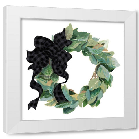 Farmhouse Wreath White Modern Wood Framed Art Print by Pinto, Patricia