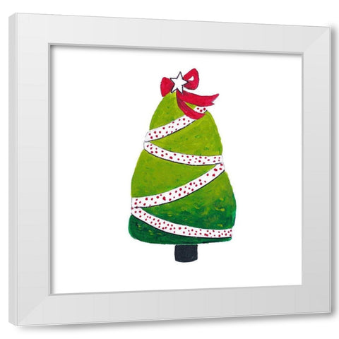 Fat Christmas Tree White Modern Wood Framed Art Print by Pinto, Patricia