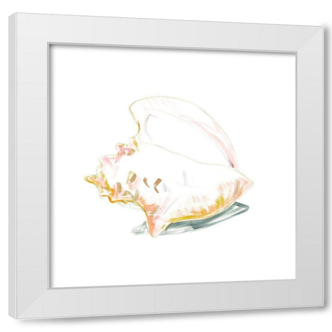 Conch Square White Modern Wood Framed Art Print by Beauchamp, Andy
