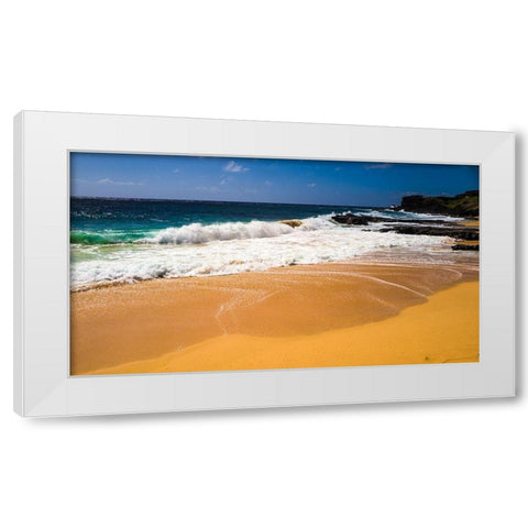 Oahu Shore Waves White Modern Wood Framed Art Print by Bill Carson Photography