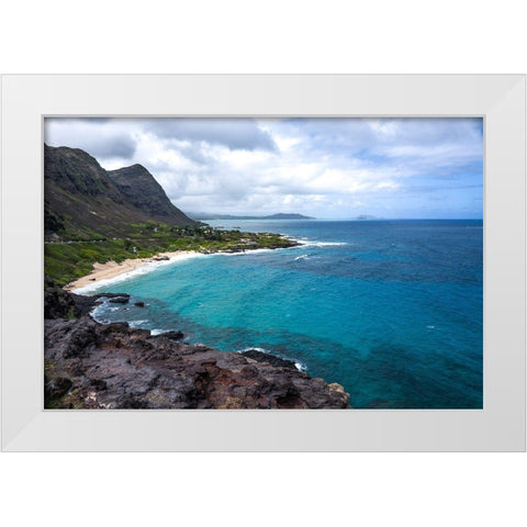 Oahu Cliffs White Modern Wood Framed Art Print by Bill Carson Photography