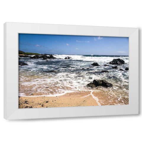 Oahu Rocky Shores I White Modern Wood Framed Art Print by Bill Carson Photography