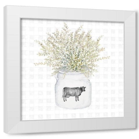 Potted Farm Herbs III White Modern Wood Framed Art Print by Gaynor, Janice
