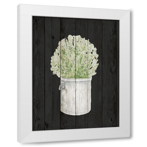 Herbs on Black Wood II White Modern Wood Framed Art Print by Gaynor, Janice