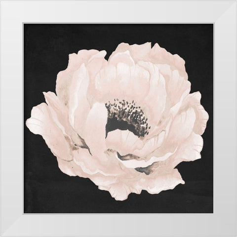 Pink Flower on Black II White Modern Wood Framed Art Print by Medley, Elizabeth