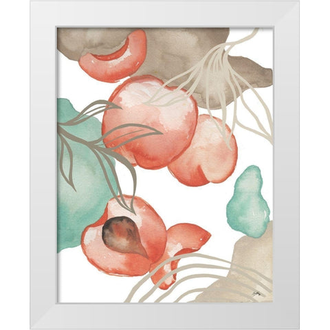 Art Deco Peach White Modern Wood Framed Art Print by Medley, Elizabeth