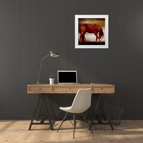 Red Horse I White Modern Wood Framed Art Print by Medley, Elizabeth