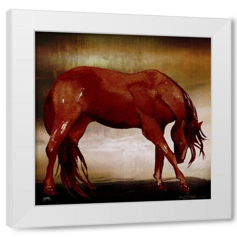 Red Horse I White Modern Wood Framed Art Print by Medley, Elizabeth