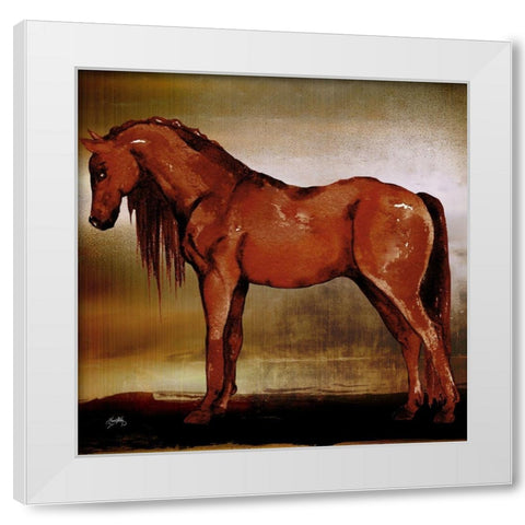 Red Horse II White Modern Wood Framed Art Print by Medley, Elizabeth