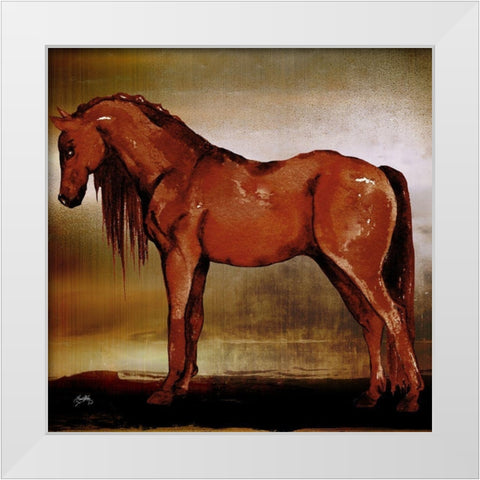 Red Horse II White Modern Wood Framed Art Print by Medley, Elizabeth