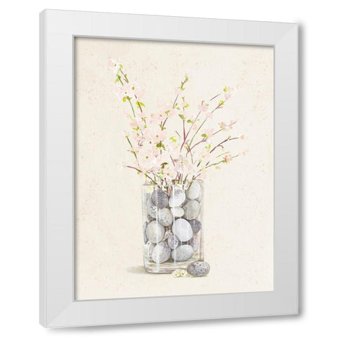 Spring Vase With Pebbles White Modern Wood Framed Art Print by Pinto, Patricia