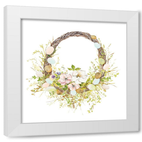 Easter Wreath White Modern Wood Framed Art Print by Pinto, Patricia