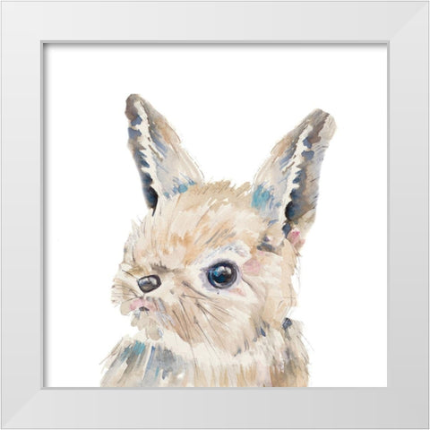 Baby Bunny Close Up White Modern Wood Framed Art Print by Pinto, Patricia