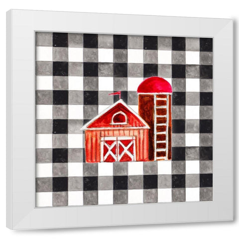 Fun Farm Icon I White Modern Wood Framed Art Print by Gaynor, Janice