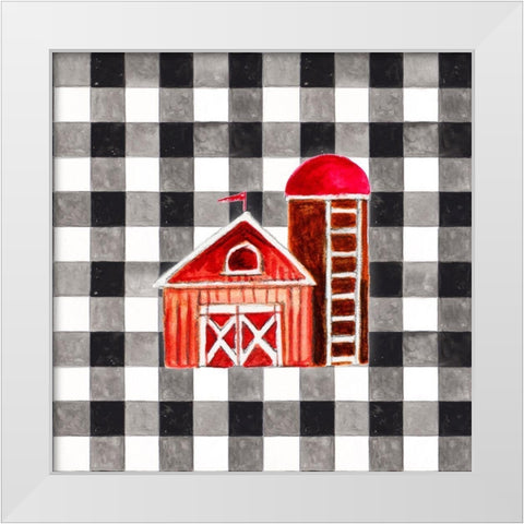 Fun Farm Icon I White Modern Wood Framed Art Print by Gaynor, Janice