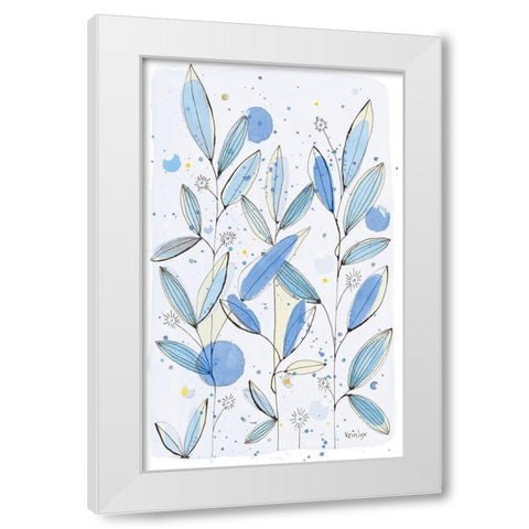 Botanical Stamp II White Modern Wood Framed Art Print by Krinlox