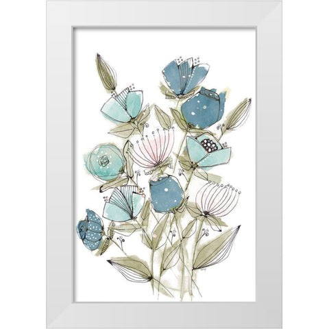 Blooming Spring II White Modern Wood Framed Art Print by Krinlox
