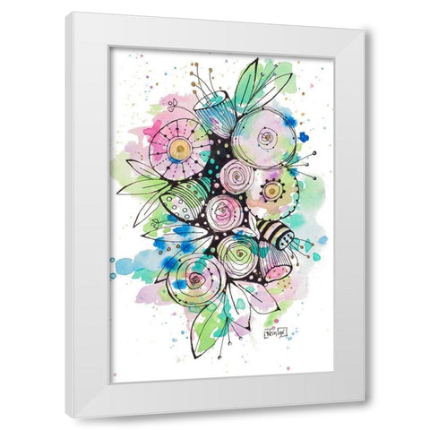 Blooming Summer II White Modern Wood Framed Art Print by Krinlox