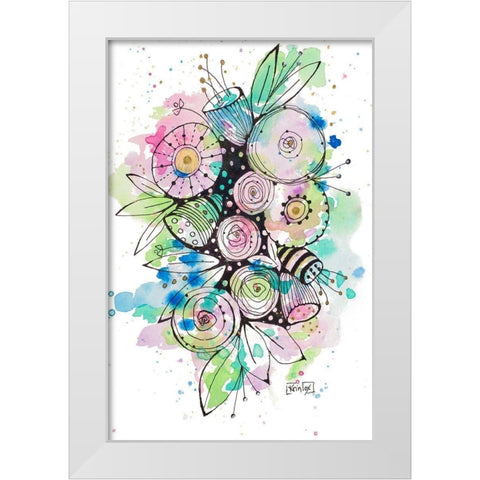 Blooming Summer II White Modern Wood Framed Art Print by Krinlox