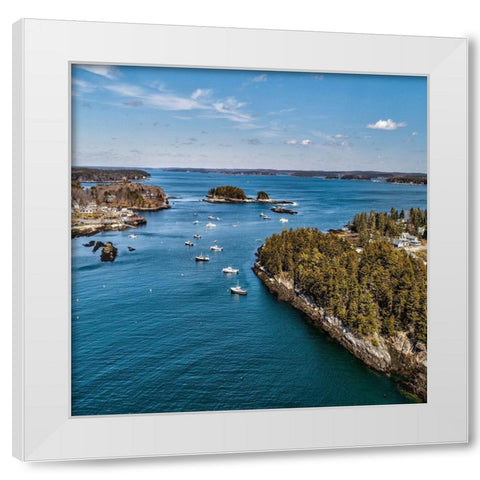 Beautiful Aerial Coast II White Modern Wood Framed Art Print by Veilleux, Jason