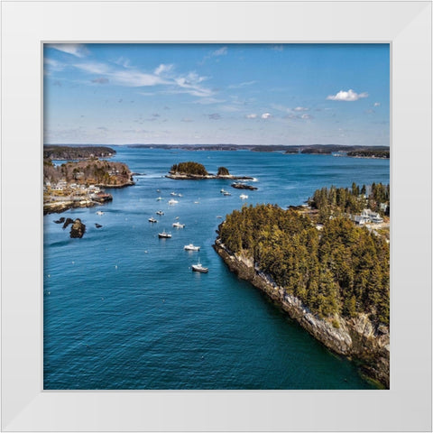 Beautiful Aerial Coast II White Modern Wood Framed Art Print by Veilleux, Jason