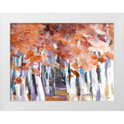 Autumn Rhythm White Modern Wood Framed Art Print by Loreth, Lanie