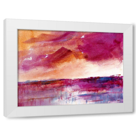 Reflection of a Crimson Sky White Modern Wood Framed Art Print by Loreth, Lanie