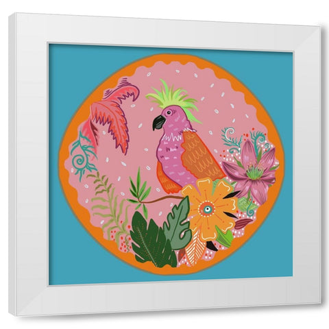 Cockatoo White Modern Wood Framed Art Print by Del Sol, Ani