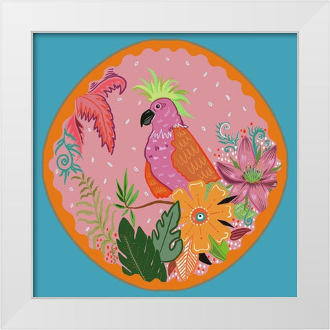 Cockatoo White Modern Wood Framed Art Print by Del Sol, Ani