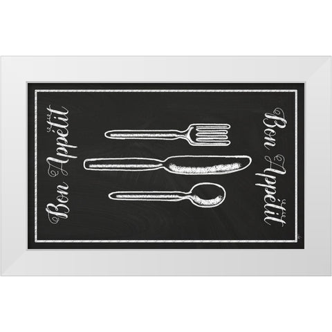 Bon Appetit White Modern Wood Framed Art Print by Metz, Andi