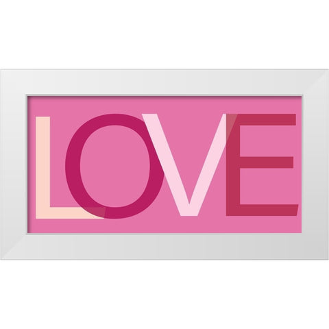 Love White Modern Wood Framed Art Print by SD Graphics Studio