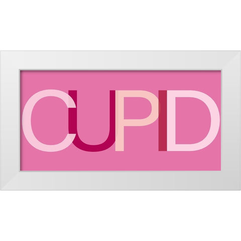 Cupid White Modern Wood Framed Art Print by SD Graphics Studio