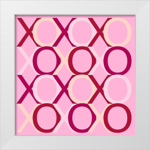 XOXO White Modern Wood Framed Art Print by SD Graphics Studio