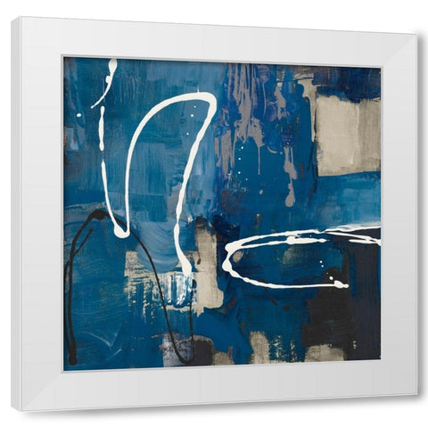 Indigo Retro White Modern Wood Framed Art Print by Loreth, Lanie