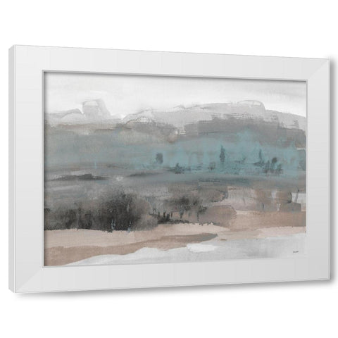 Blue Mountain Lake White Modern Wood Framed Art Print by Loreth, Lanie
