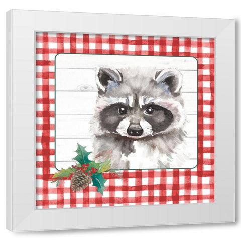 Red Plaid Woodland III White Modern Wood Framed Art Print by Pinto, Patricia