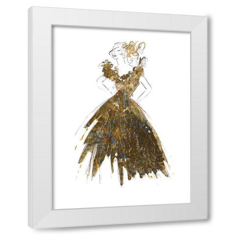 Fashion in Gold I White Modern Wood Framed Art Print by Pinto, Patricia