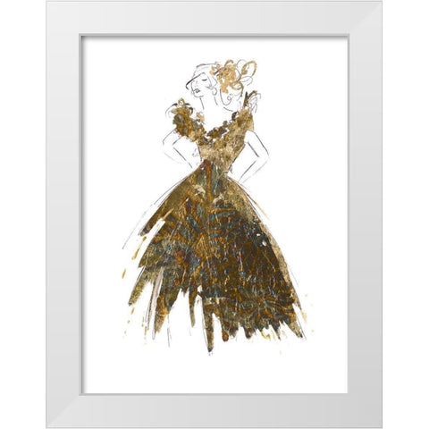 Fashion in Gold I White Modern Wood Framed Art Print by Pinto, Patricia