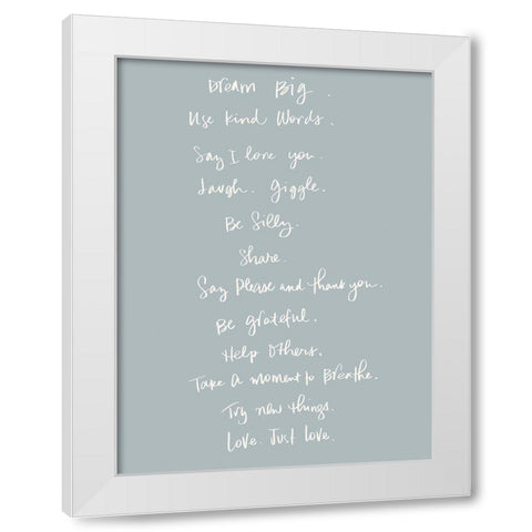 Dream Big White Modern Wood Framed Art Print by SD Graphics Studio