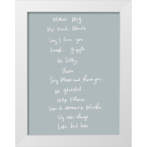 Dream Big White Modern Wood Framed Art Print by SD Graphics Studio