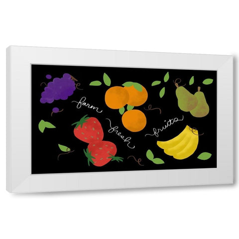 Fresh Fruit White Modern Wood Framed Art Print by Quach, Anna
