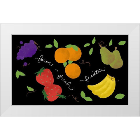 Fresh Fruit White Modern Wood Framed Art Print by Quach, Anna